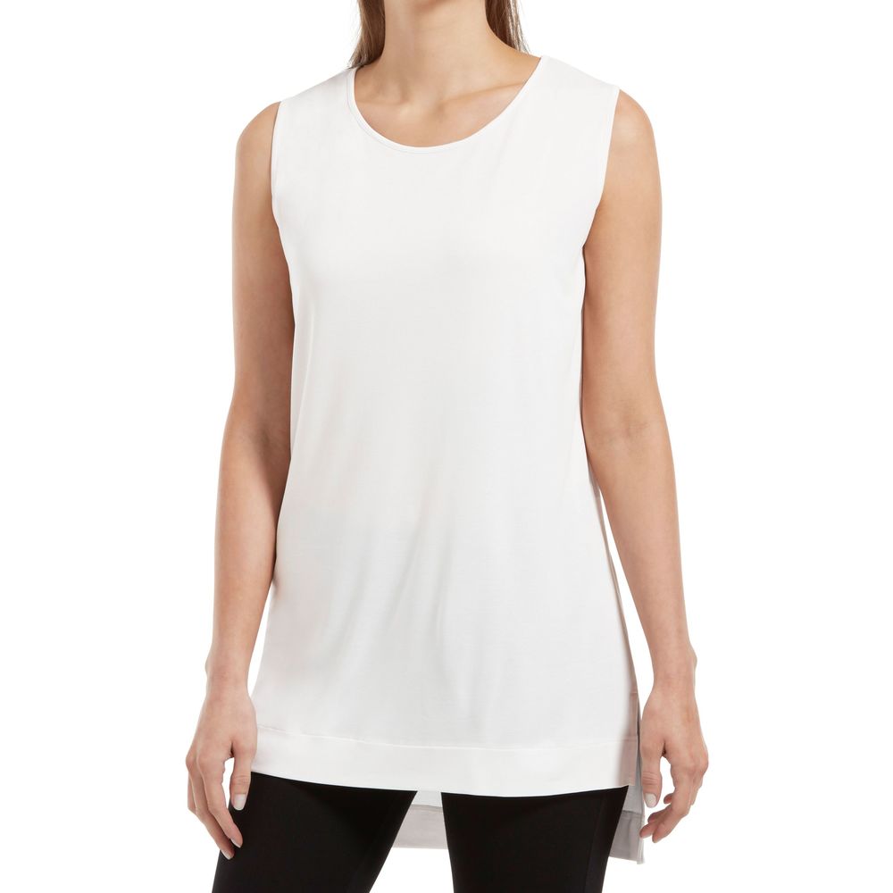 Hue Women's Hi-Low Hem Sleeveless Tunic White